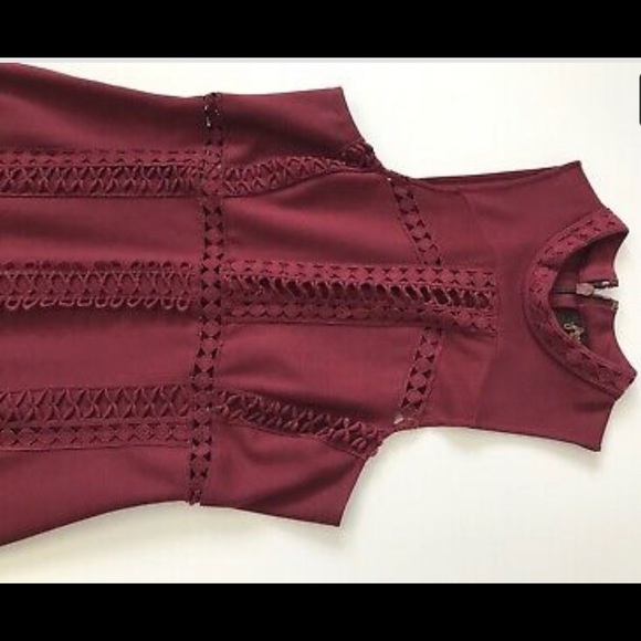 Free People Sky Scraper Mini Dress in Burgundy - Picture 5 of 7